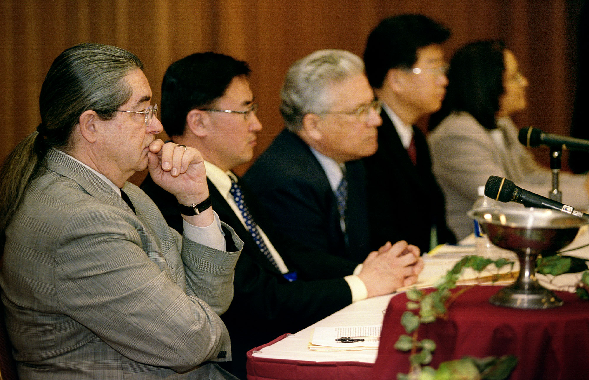 A panel discusses ethnic ministries of the United Methodist Church during the Pre-General Conference News Briefing. UMNS photo by Mike DuBose