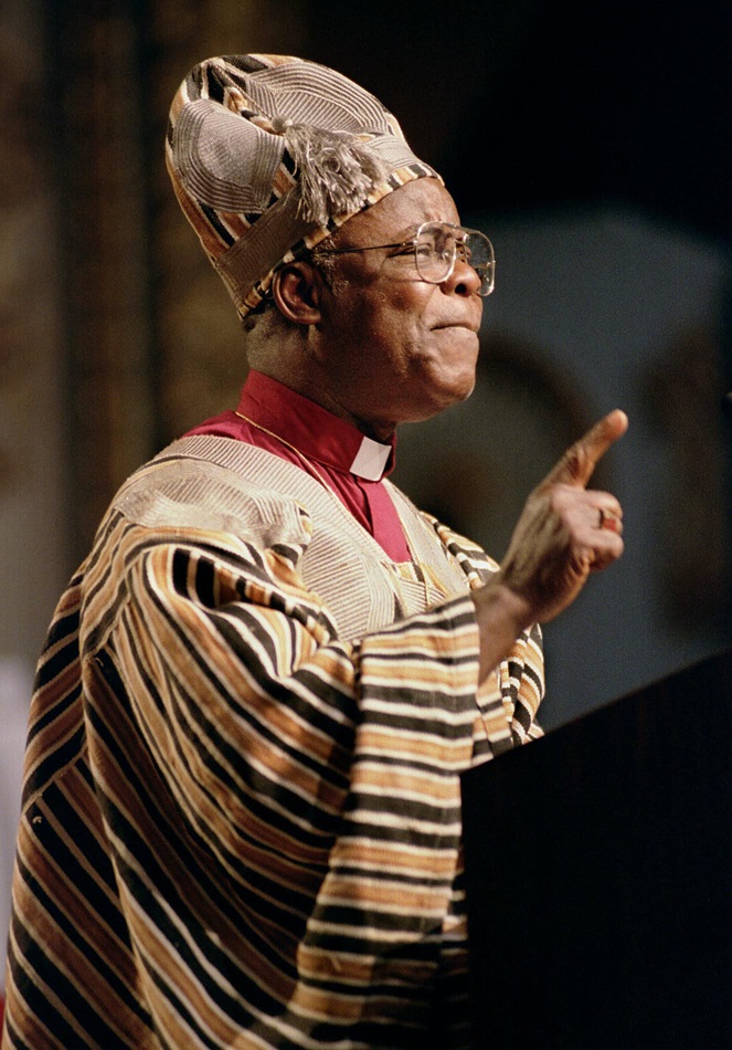 United Methodist Bishop Arthur Kulah of Liberia tells delegates to the denomination's 2000 General Conference homosexuality is incompatible with Christian teaching. UMNS file photo by John C. Goodwin