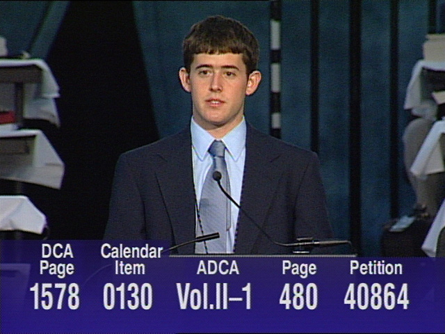 Thousands of dreams came true May 1 when the 2004 General Conference voted overwhelmingly to approve a Division on Ministries with Young People. Video still by United Methodist Communications.