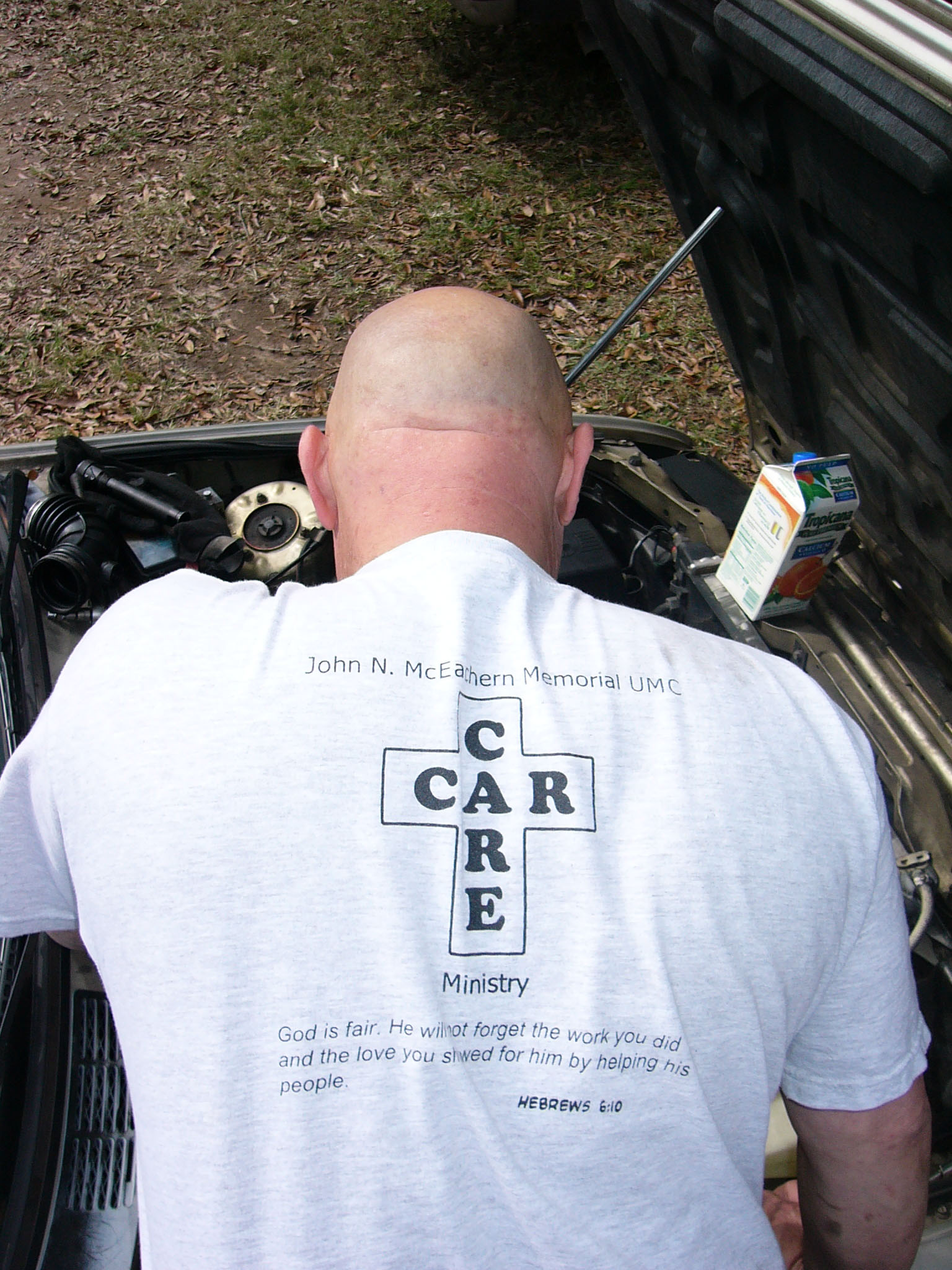 Airline mechanic David McCoy started the car care ministry in 2002. A UMNS photo by Lyle Jackson