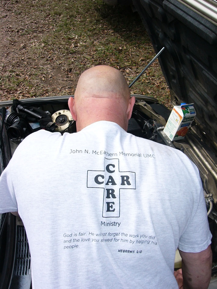 Airline mechanic David McCoy started the car care ministry in 2002. A UMNS photo by Lyle Jackson