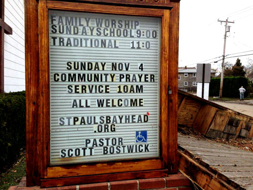 St. Paul’s United Methodist in Bay Head, N.J., is feeding 200 people a day after the destruction of Hurricane Sandy left the pastor and his family homeless and the area without electricity or gas. A web-only photo courtesy of St. Paul United Methodist Church/Bay Head, NJ.