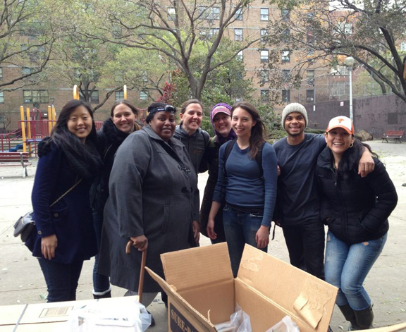 Pastor Vicki Flippin, third from right, and her team on Saturday, Nov. 3.