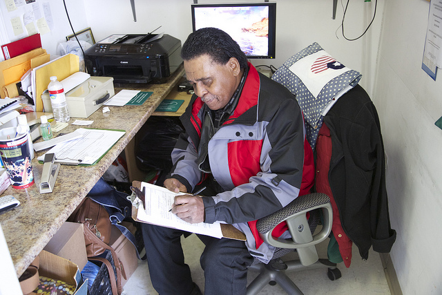 Mearl Grant, a victim of Sandy, works to helps others.