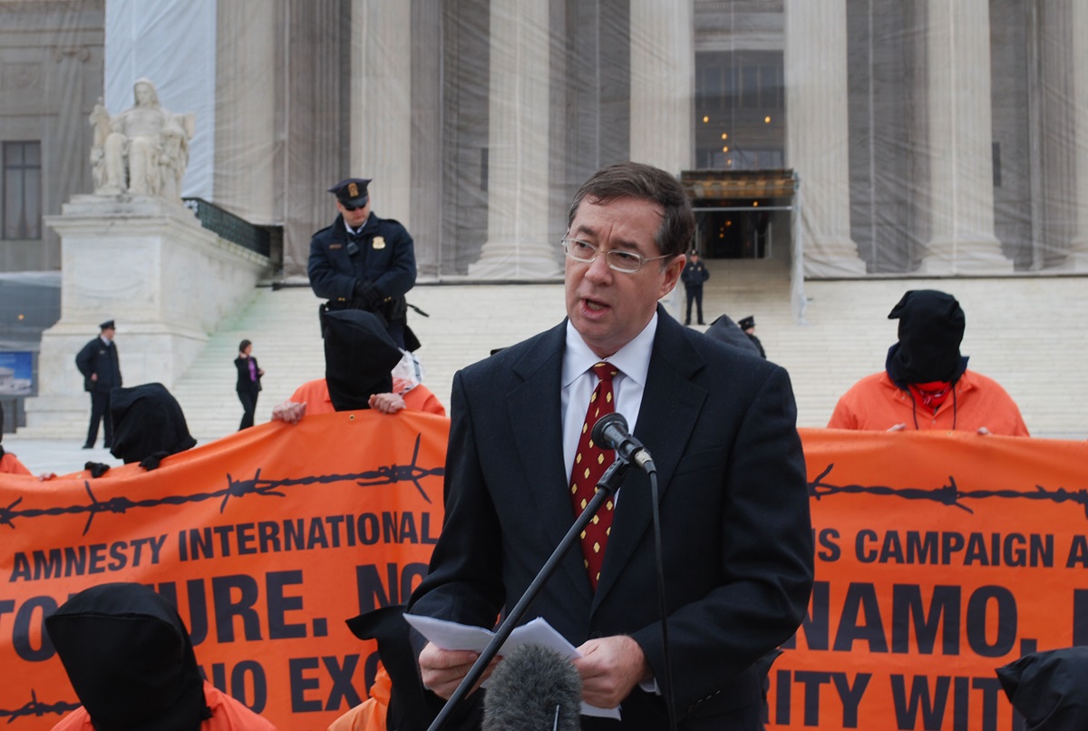 Jim Winkler, chief executive of the United Methodist Board of Church and Society, joins in the Day of Action Against Guantanamo. “Torture is wrong, without exception. It violates the teachings of all the world’s religions,” he said. Photos by Michelle C. Whittaker.