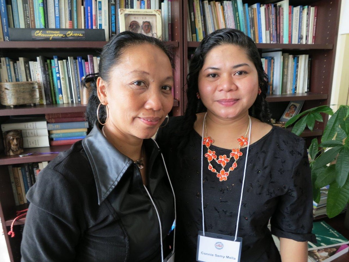 Norma Dollaga, left, and the Rev. Connie Semy Mella of the Philippines were among the 23 participants in the Feb. 12-15 gathering at the Church Center for the United Nations. UMNS Photo by Linda Bloom.