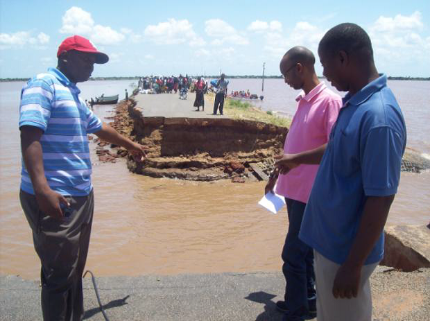 Among the many obstacles faced by flood relief workers is impassable roads.