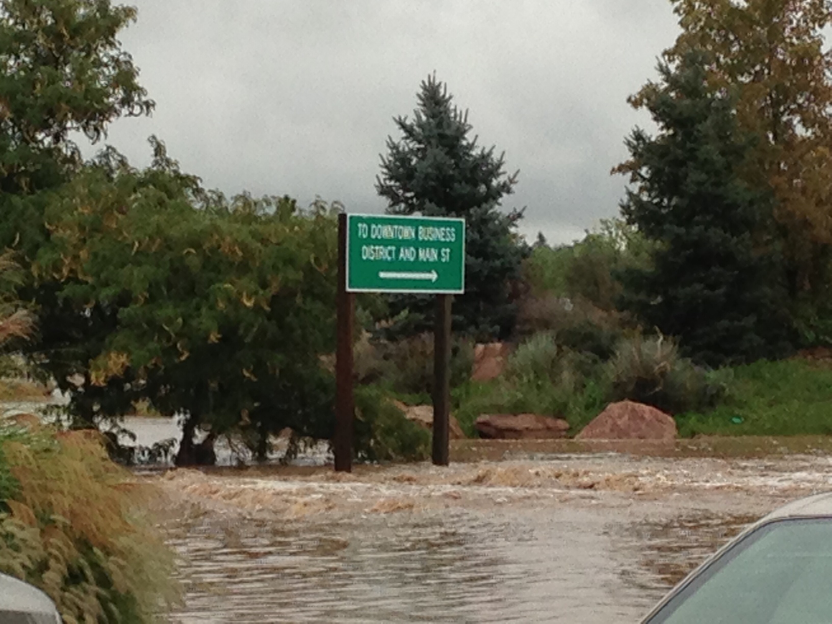 Flooding in Longmont, Colo., forced area residents – including a United Methodist district superintendent – to evacuate Sept. 13. Photo courtesy of Rocky Mountain Conference.