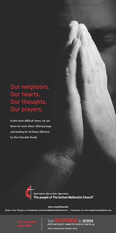 This ad from the United Methodist denomination will appear in Sunday print editions of the Denver Post, Fort Collins Coloradoan, Loveland Reporter-Herald, Canon City Daily Record, Boulder Daily Camera, Longmont Times-Call and Colorado Springs Gazette.