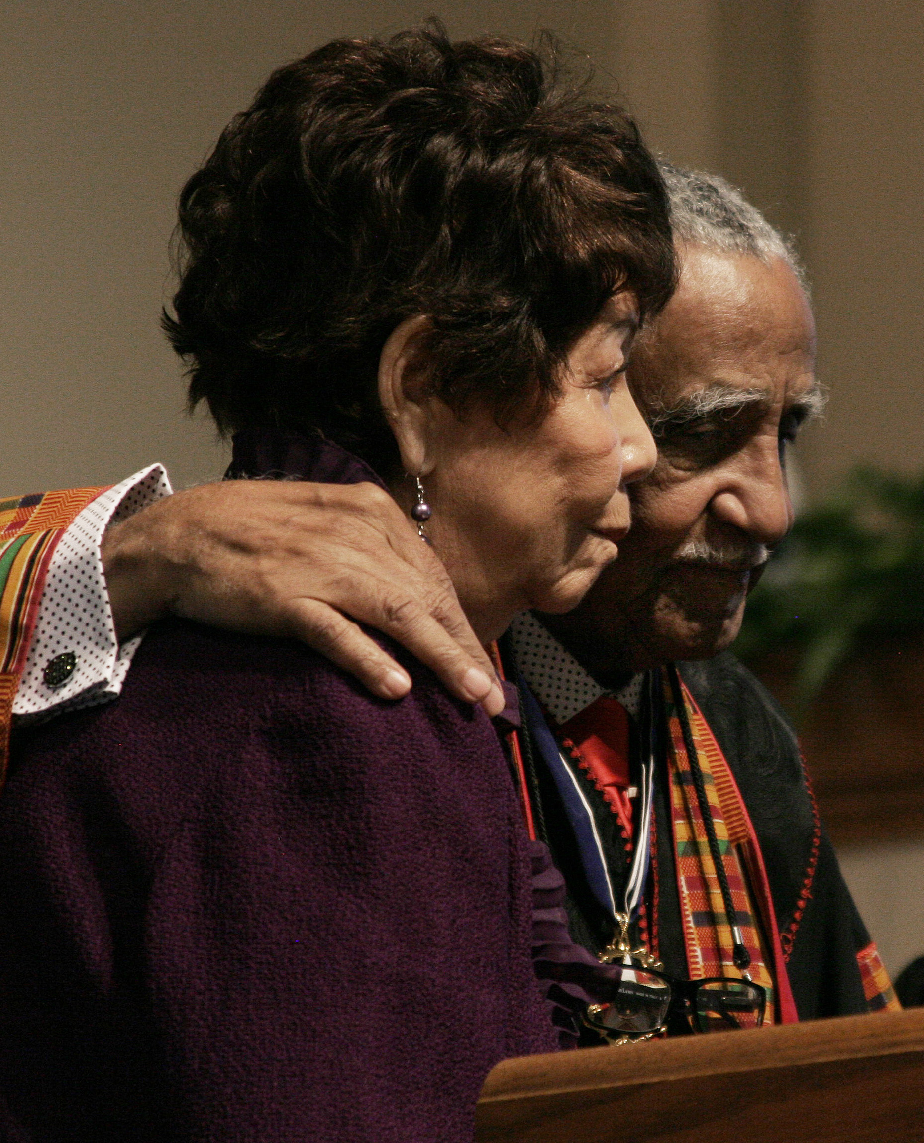 Evelyn and Joseph Lowery are honored for their years of dedication to civil rights at Cascade United Methodist Church, Atlanta, in 2011. A UMNS photo by Kathy L. Gilbert.