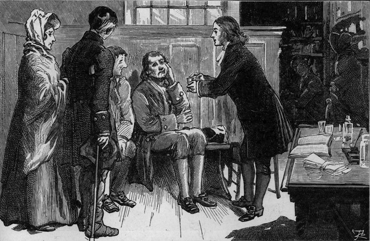 John Wesley often ministered to the sick  during a life blessed by good health. Photo courtesy of  the General Commission on Archives and History.