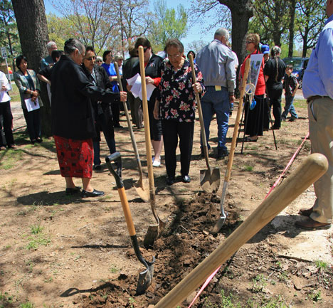 A groundbreaking is celebrated for a new ministry center at Cookson Hills Center in Cookson, Okla. The center, a project funded by The Advance for Christ and His Church, serves Native Americans in the area. 