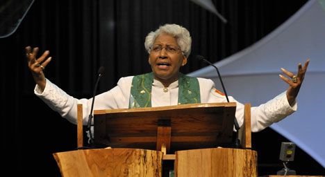 Bishop Violet L. Fisher preaches to the 2008 United Methodist General Conference in Fort Worth, Texas
