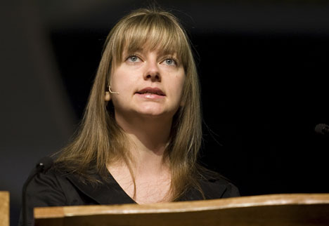 Kira Volkova helps give the first-ever Young People’s Address during the 2008 United Methodist General Conference.