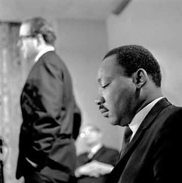 The Rev. Martin  Luther King Jr. (right)  and the Rev. William Sloane Coffin address a 1967 news conference by Clergy and Laymen Concerned About Vietnam in Washington.  &lt;br&gt; A UMNS photo  John C. Goodwin.