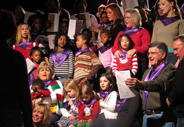 An impromptu choir sings together Christmas Eve at worship held at a renovated warehouse in Nashville, Tenn. A UMNS photo courtesy of Rethink Church. An impromptu choir sings together Christmas Eve at worship held at a renovated warehouse in Nashville, Tenn. A UMNS photo courtesy of Rethink Church.