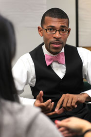 Theon Johnson III brainstorms with other members of the Spark12 team meeting in Nashville, Tenn. on January 18-20 to design the orientation program for participants. UMNS photos by Kathleen Barry.