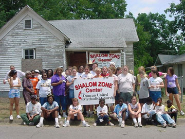 Duncan and Pulaski Heights United Methodist churches co-sponsor a shalom ministry in Little Rock, Ark., including this rehabilitation community development project in an economically depressed area of the city.