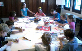 Children of the Beverly neighborhood in Chicago work together at the Trinity United Methodist Church while schools are closed. A UMNS web-only photo by Joseph Johnson.