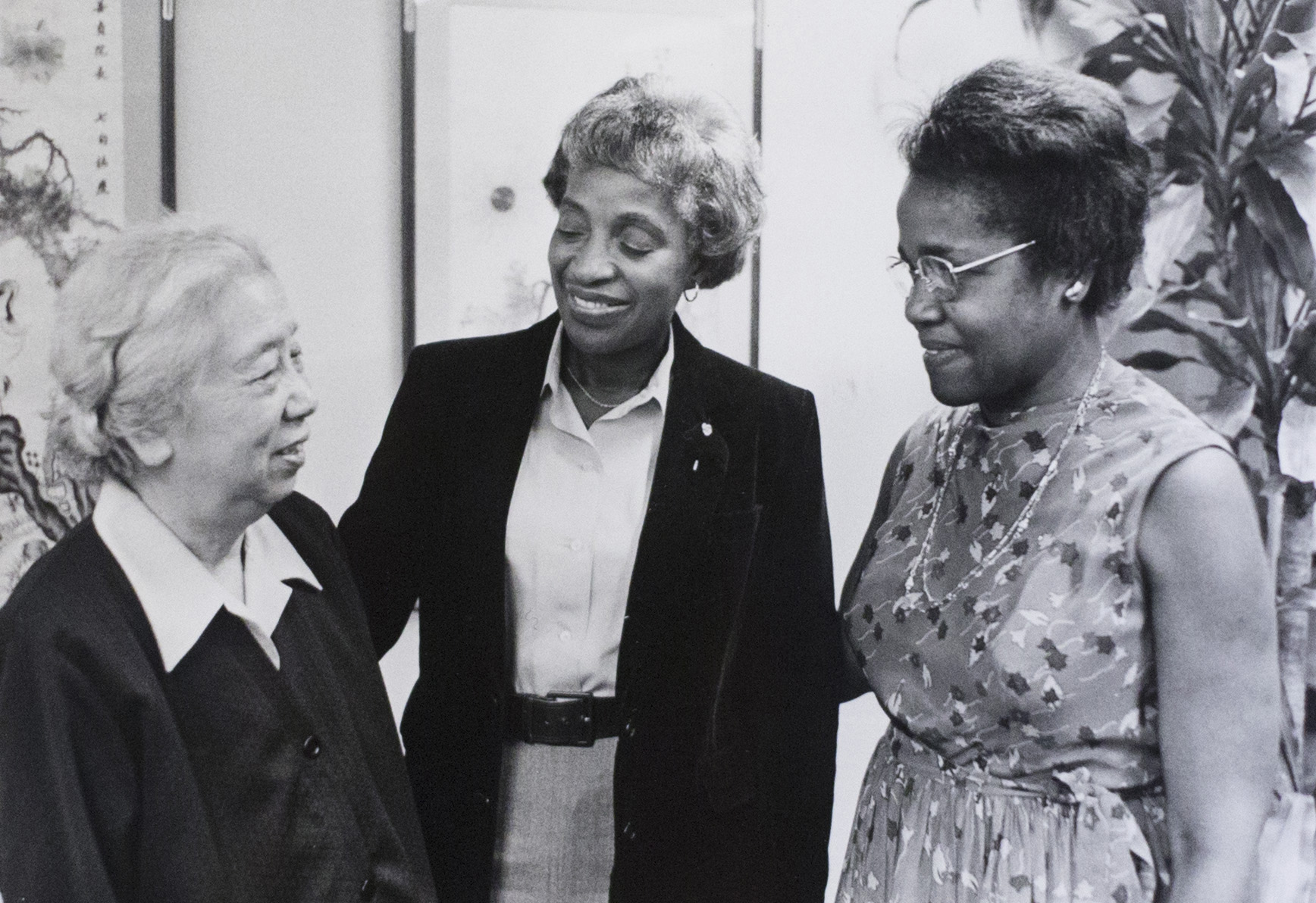 In recognition of her mentoring prowess, the Women’s Division created the annual Theressa Hoover Community Service and Global Citizenship award. In this 1979 photo, Hoover (right) and Mai Gray (center), president of the Women’s Division, greeted Xue Zheng, an educator from China. Photo by John Goodwin for the Board of Global Ministries.