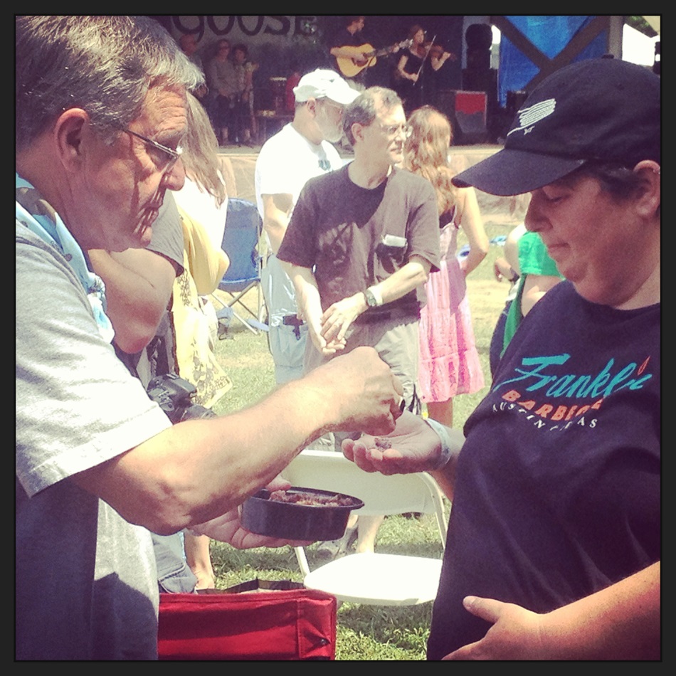 The closing ceremony for the 2013 Wild Goose gathering included communion, a masa made with corn, cheese and jalepeno from New Mexico and provided by Wild Goose attendees. Photos courtesy of Cassandra Lawrence