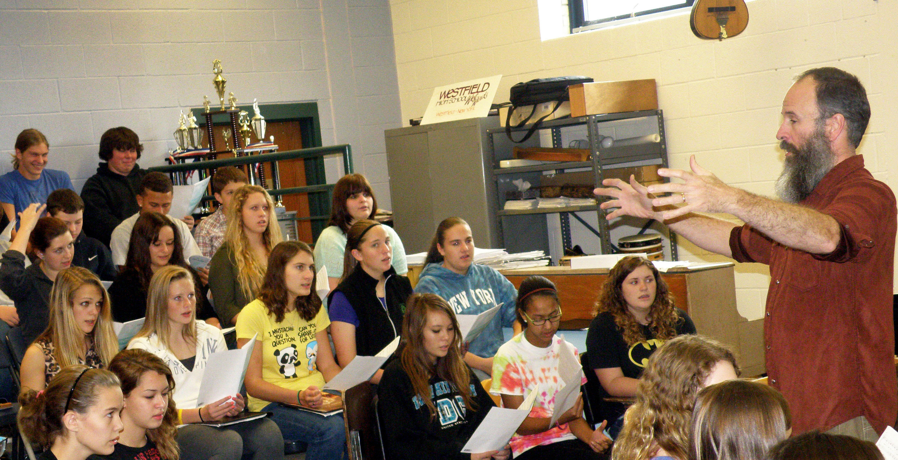 Kent Knappenberger, who recently won the first Grammy for a music educator, works with his students in upstate New York. He has the majority of kids at Westfield Academy and Central School, in Westfield, N.Y., involved in studying and especially making music.