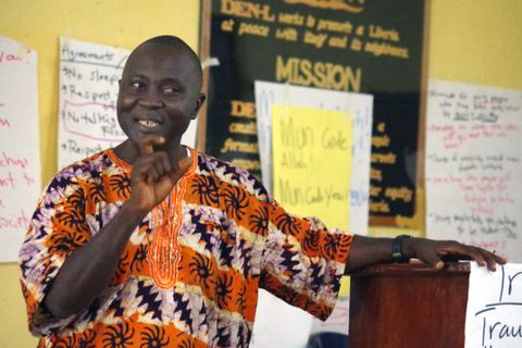 Dr. Morris Y. Harris of Phebe Hospital speaks at the seminar on gender-based violence.