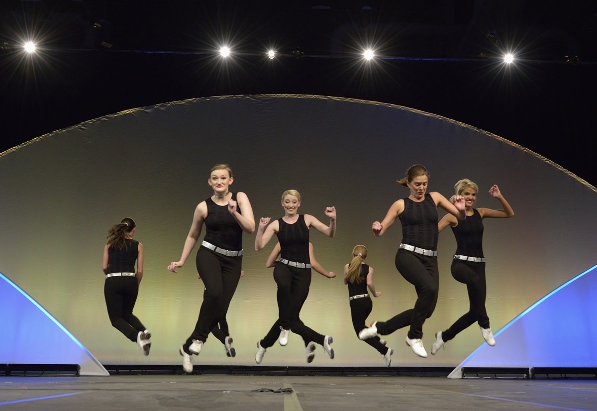 The Taps in Motion dance group performs during opening worship at the United Methodist Women's Assembly in the Kentucky International Convention Center in Louisville, Kentucky, April 25, 2014. 