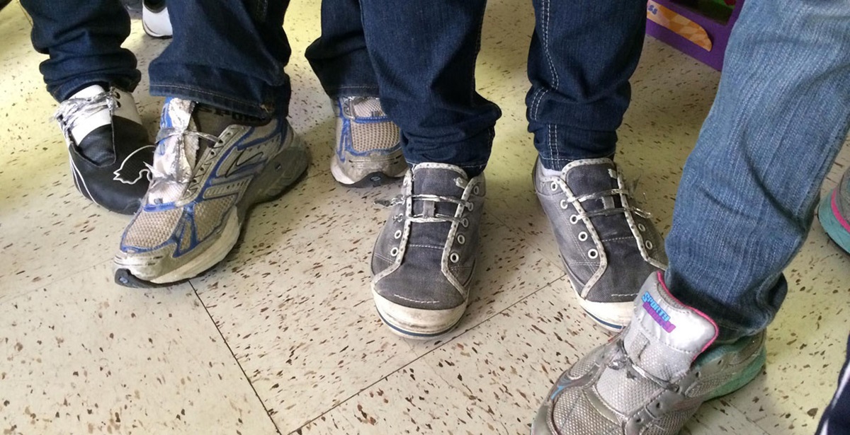 The Laredo (Texas) Humanitarian Relief Team is taking clothing donations as its helps with the sharp influx of Central Americans crossing the border. Requests include shoelaces, which the group says are needed since shoelaces are removed in detention. Photo courtesy Viky Garcia, Laredo Humanitarian Relief Team.