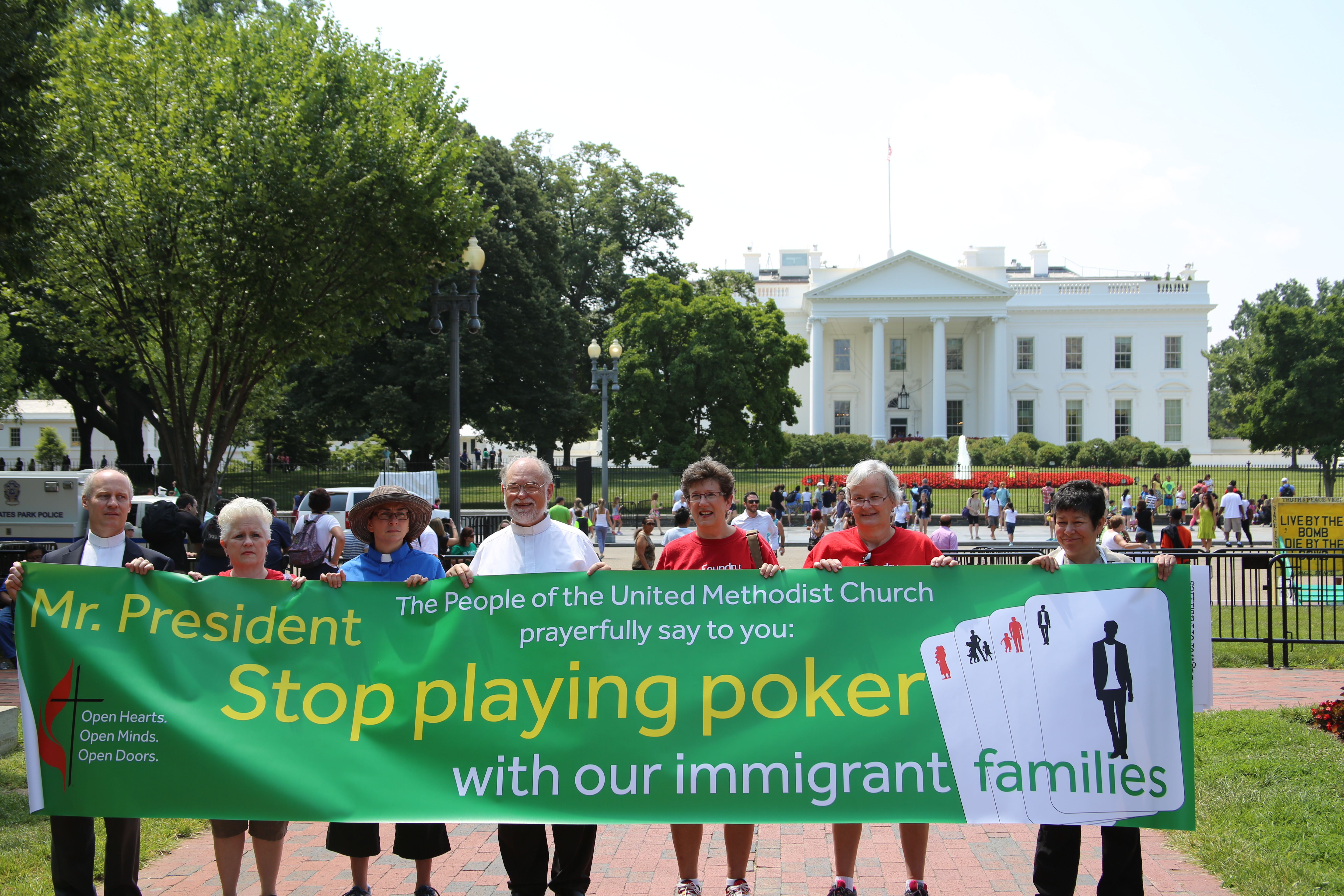 United Methodists join in "Day of Prophetic Action" in front of the White House. 