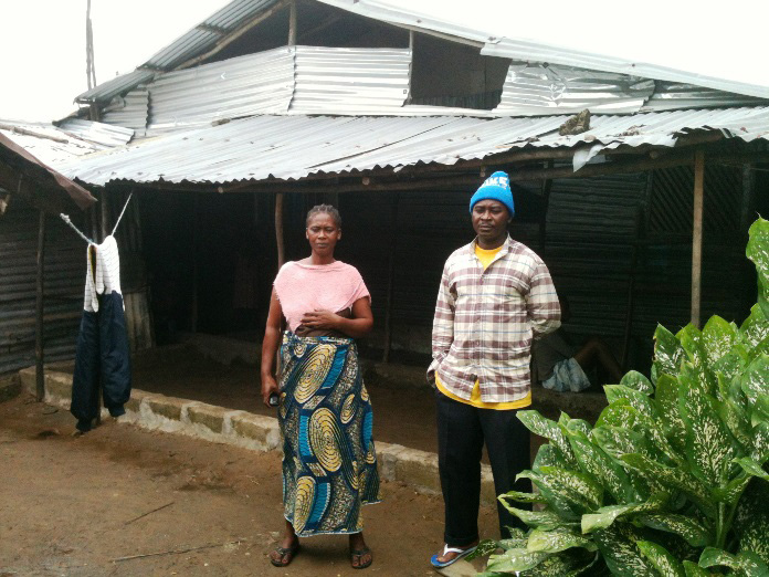 Members of the Gargar family in Liberia, Esther and David, has been in quarantine due to the Ebola virus and they are receiving food and medicine from Mount Sinai United Methodist Church.  Photo by Julu Swen. 