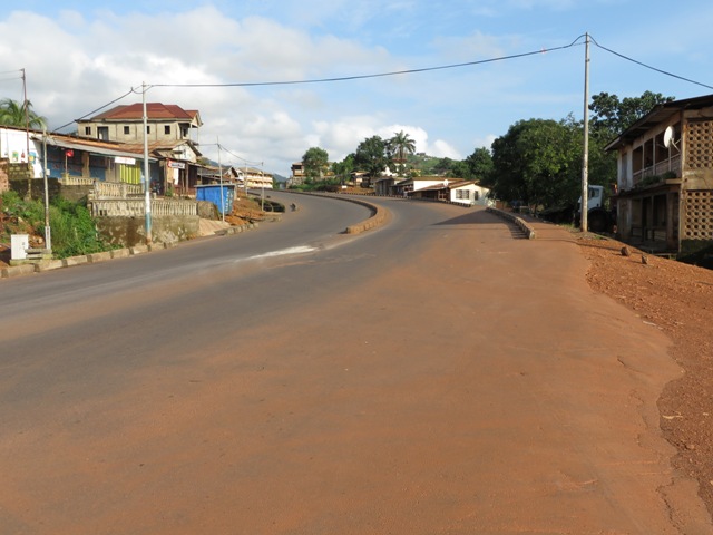 Deserted streets in Freetown, Sierra Leone, made the city seem like a ghost town. 