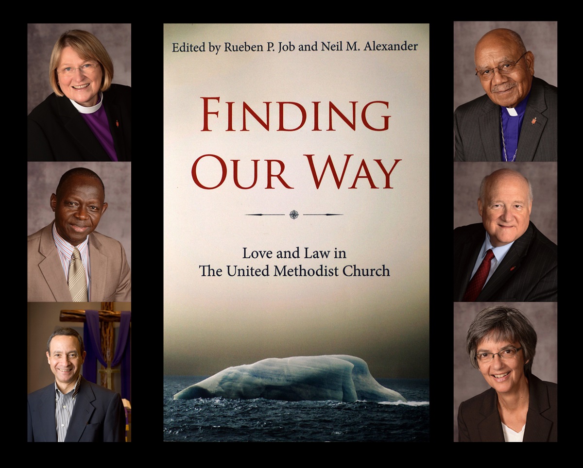 United Methodist leaders, including seven bishops, will join in a panel discussion on human sexuality on Saturday, Nov. 1. They are all contributors to the book “Finding Our Way.” Pictured clockwise from left are Bishop Rosemarie Wenner, Bishop Melvin G. Talbert, Bishop J. Michael Lowry,  Bishop Hope Morgan Ward, Neil M. Alexander and Bishop John K. Yambasu. Photos courtesy of the Council of Bishops 