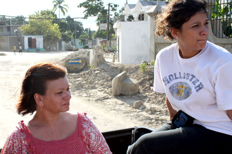 Clara Jean Arnwine, left, and Alex Paz were part of the medical mission team from Highland Park United Methodist Church that was in Haiti when the quake struck. 