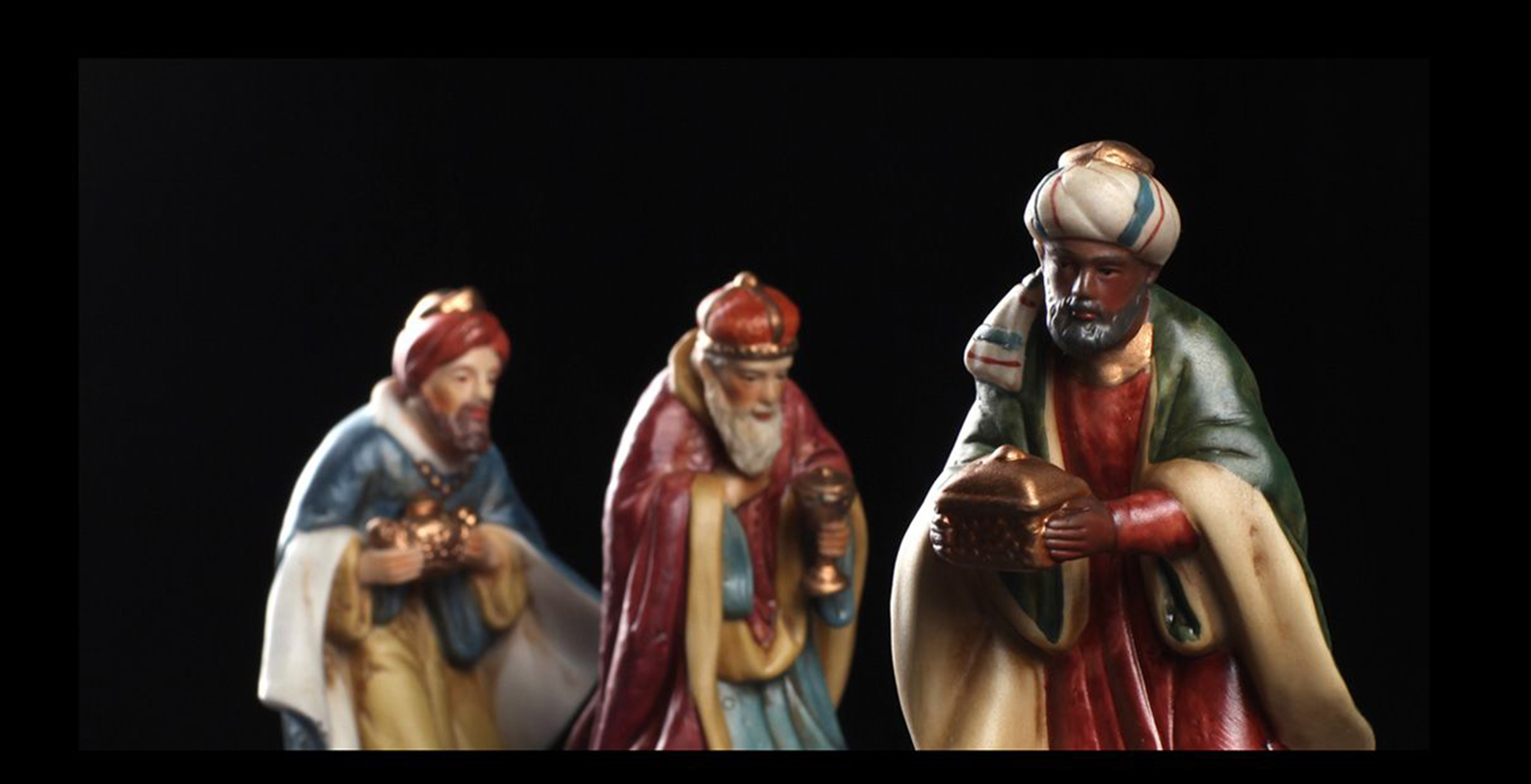 Photo of the three kings taken in the UMCom studio to illustrate a Epiphany story. A UMNS photo by Kathleen Barry.; Kathleen Barry