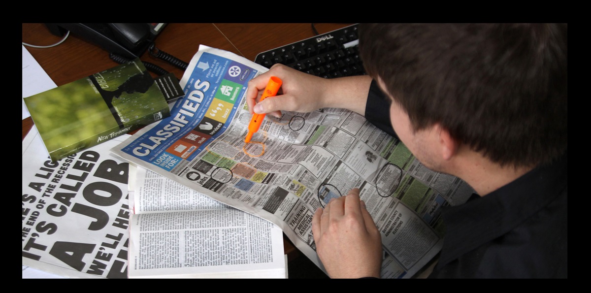 An active faith gives hope to many facing disappointments in their job search.  Photo illustration by Kathleen Barry, United Methodist Communications.