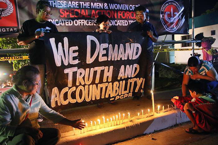 United Methodists took part in an ecumenical prayer service at for 44 police commandos killed in clash with Muslim rebels. The prayer service was at Camp Bagong Diwa in Taguig City. Photo courtesy of Kodao Productions
