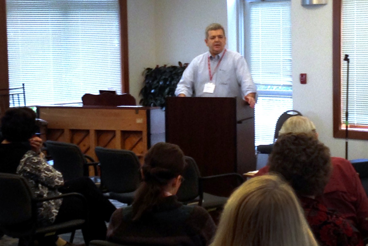 Greg Forrester, United Methodist Committee on Relief, speaks during a training session.  The denomination’s relief agency has expanded its disaster response training over the past decade. Photo courtesy of Greg Forrester