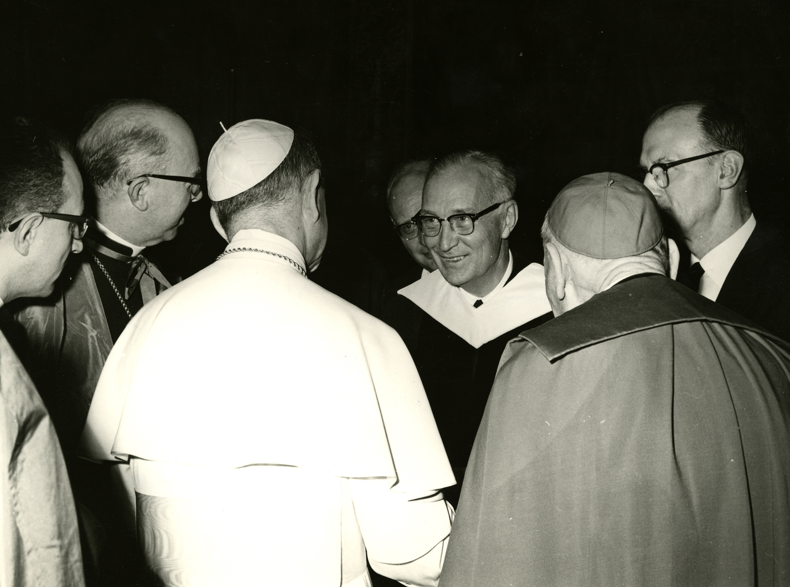 Albert C. Outler meets with Pope Paul VI on Sept. 23, 1964. Photo courtesy of Bridwell Special Collections, Southern Methodist University