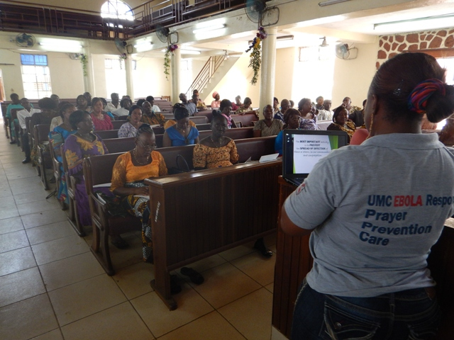 Henrietta Emmanuel, a member of the conference Ebola Response Team, urges teachers to develop response teams in schools.