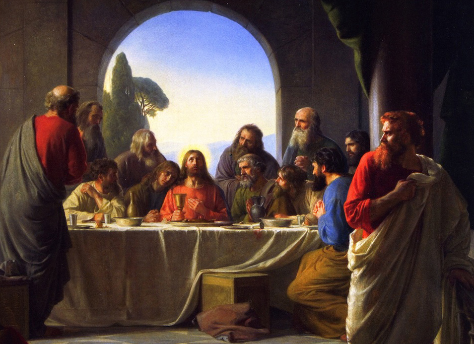 Judas Iscariot (right), retiring from the Last Supper. New Testament scholars argue for a nuanced view of the disciple who betrayed Jesus. Painting by Carl Heinrich Bloch, late 19th century. Public domain