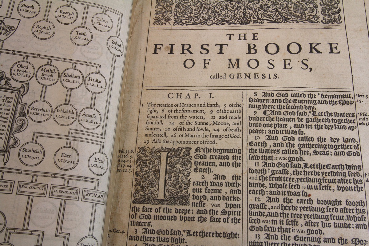 A King James Bible at The United Methodist Publishing House in Nashville is believed to be a 1611 first printing, but needs to be authenticated. Photo by Kathleen Barry, United Methodist Communications
