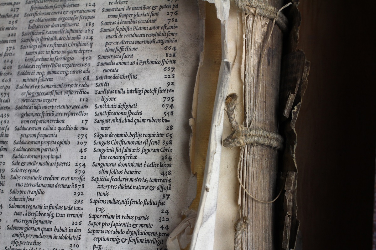 The rare book collection at The United Methodist Publishing House includes 16th century volumes, such as this 1521 edition of Tertullian’s “Opera.” Photo by Kathleen Barry, United Methodist Communications