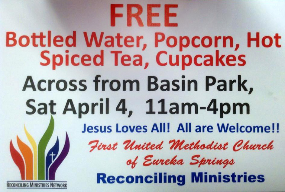 The banner the church had planned to wave in the Jesus Parade.