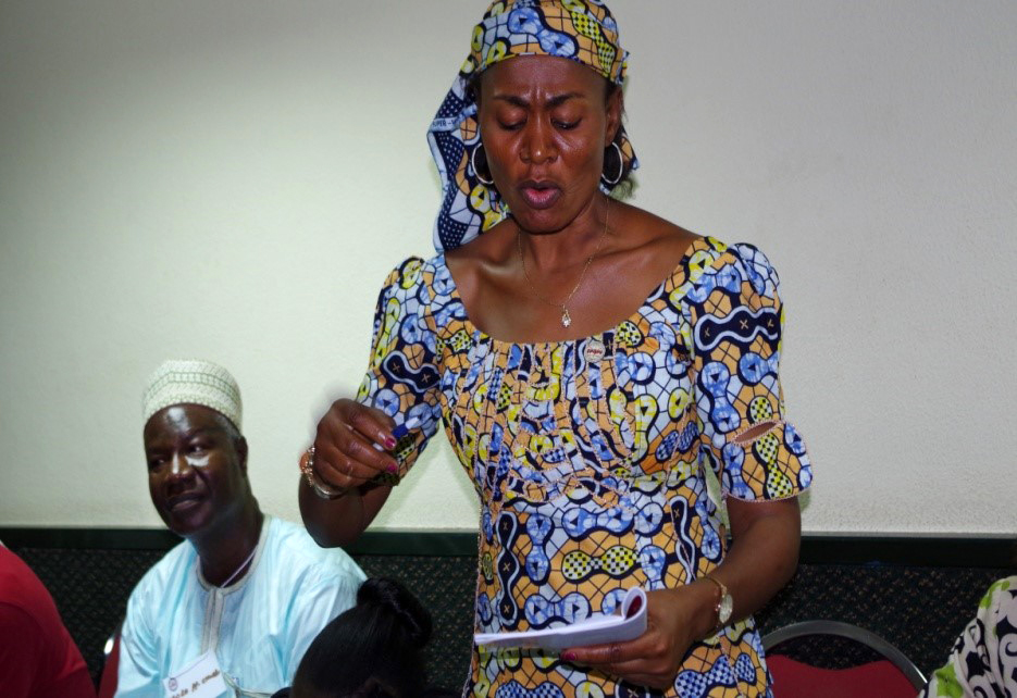 Rev. Eunice Iliya speaks at the eighth Social Principles consultation held in Abuja, Nigeria.  She talked about the need for The United Methodist Church in Nigeria to use the Social Principles to transform lives. Photo by Ande I. Emmanuel, UMNS