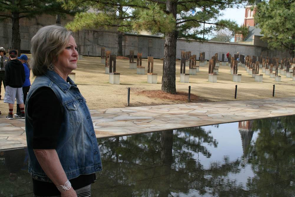 Ruth Schwab says when the Oklahoma City National Memorial was being designed and developed, she never dreamed it could be a place people would want to come to. “Visitors come from all over the world,” she says. “It’s a tranquil place where I feel peace, even though it marks the place where so many suffered so much." Photo by Boyce A. Bowdon, UMNS