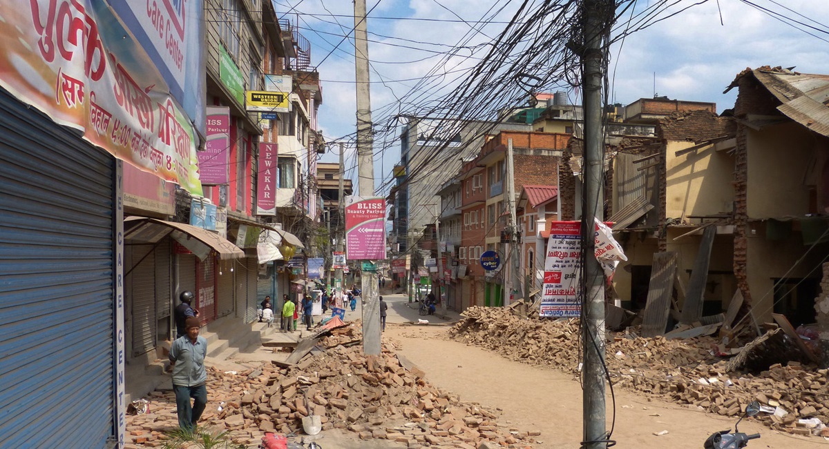The 7.8 magnitude earthquake that struck Nepal on April 25, the most powerful quake in 81 years to hit the region, caused significant damage in Patan Durbar Square in Kathmandu. Photo by ACT Alliance, DCA