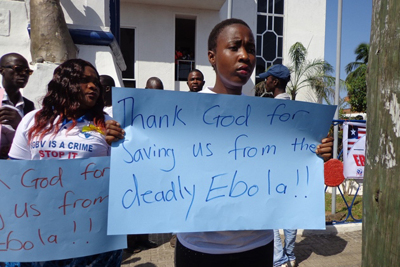 Liberians gathered in Monrovia May 11 for a service offering thanks for the World Health Organization declaration that the nation is free of Ebola. Photo by Julu Swen, UMNS
