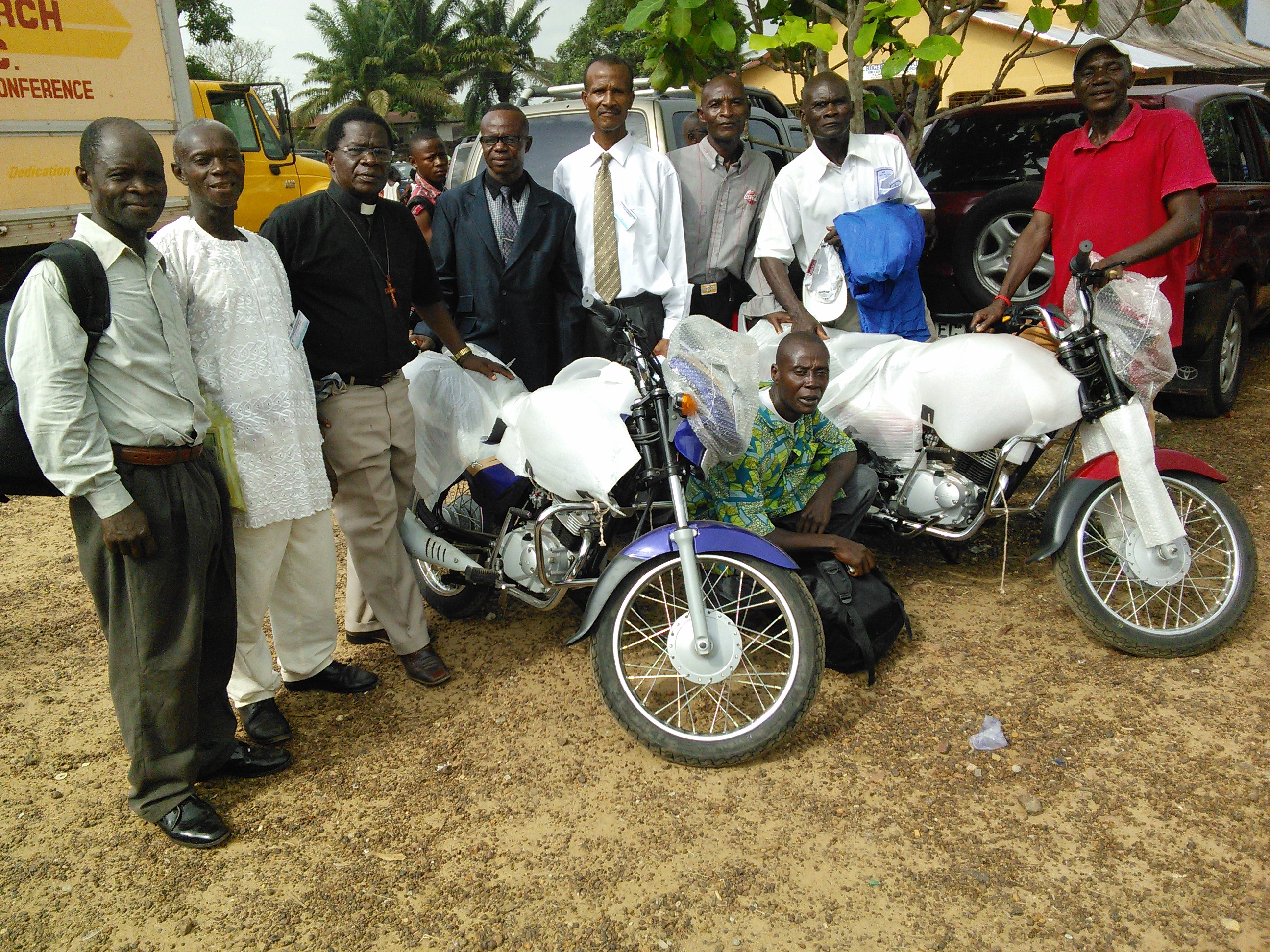A gift of new motorbikes will allow evangelists in rural eastern Sierra Leone to better connect with congregations in remote areas. They received the motorbikes through a project called Bikes & Bibles coordinated by Joe Kilpatrick of the North Georgia Conference. 