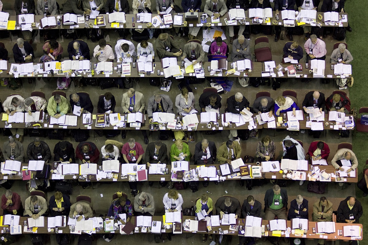 Delegates consider legislation during the 2008 United Methodist General Conference in Fort Worth, Texas. 
